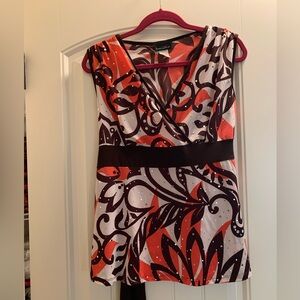 Brittany black deep v neck wrap front blouse